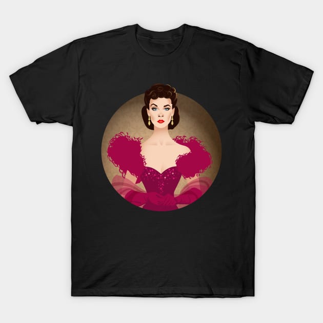 Red Scarlett T-Shirt by AlejandroMogolloArt